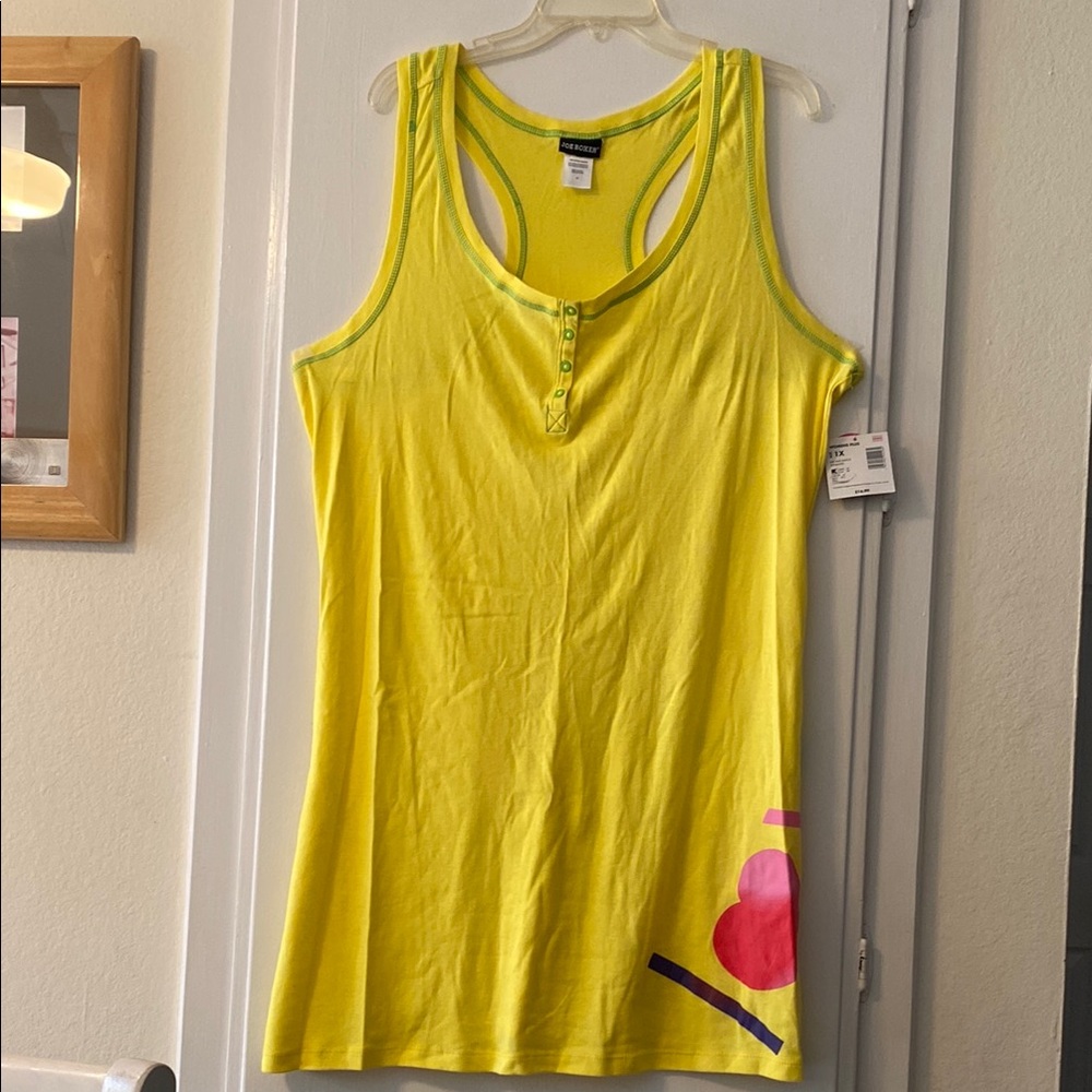 New Joe Boxer Bright Yellow Summer Sleep Shirt Nightgown Sz 1X 18/20